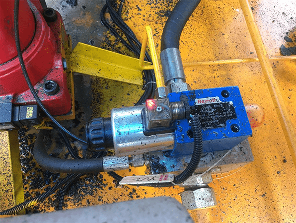 dirt on a hydraulic solenoid valve